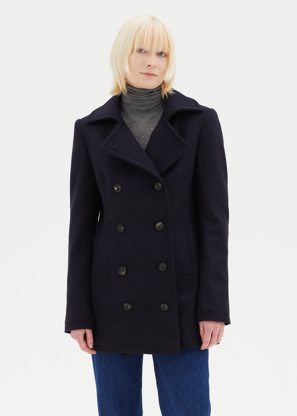 Plus size navy pea coat online