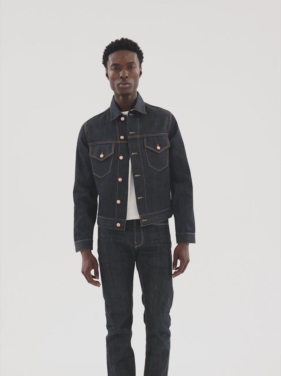 Mens selvedge hot sale denim jacket