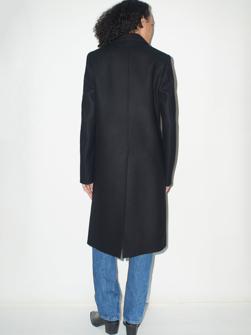 DOUBLE BREASTED CASHMERE & WOOL OVERCOAT