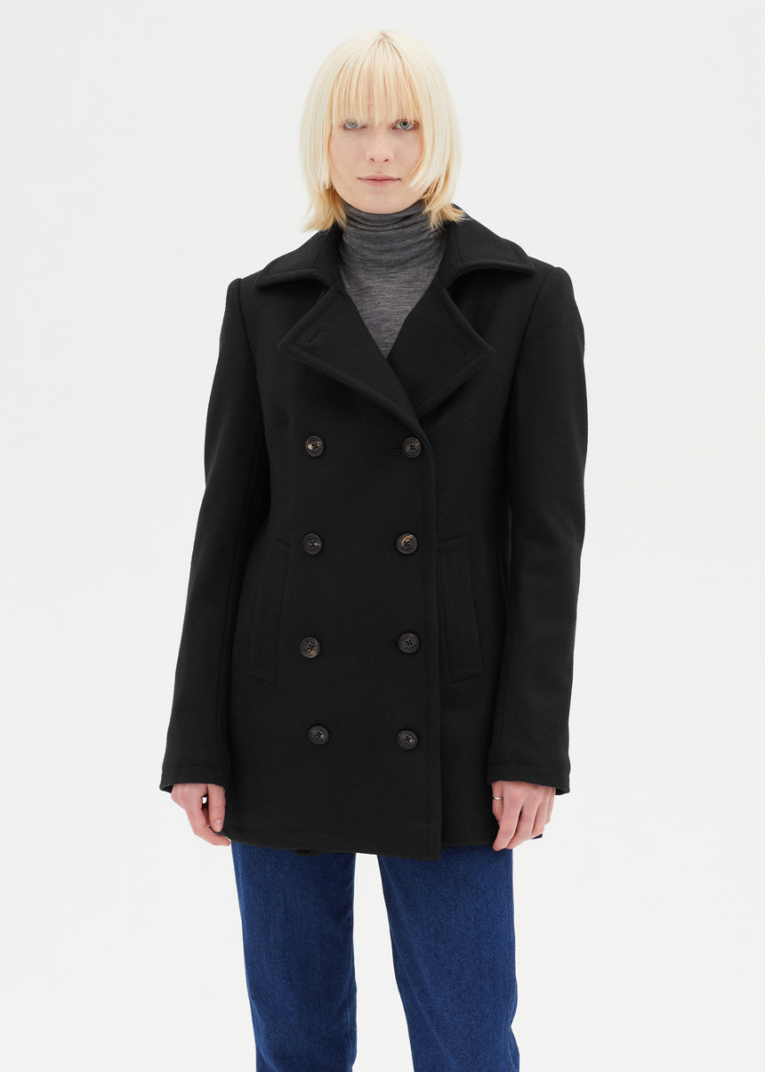 Black wool coat womens uk best sale